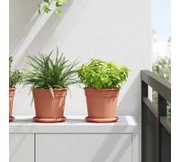 vidaXL Pots de plantes 24 pcs Rouge brique Ø 17 x 14 cm Plastique