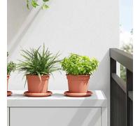 vidaXL Pots de plantes 6 pcs Rouge brique Ø 12,5 x 10 cm Plastique
