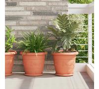 vidaXL Pots de plantes 6 pcs Rouge brique Ø 34 x 28 cm Plastique