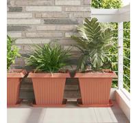 vidaXL Pots de plantes 6 pcs Rouge brique 38 x 38 x 30 cm Plastique