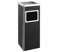 vidaXL Poubelle avec cendrier d'hôtel 36 L acier noir