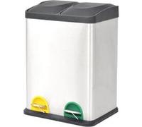 vidaXL Poubelle à ordures Acier inoxydable 36 L Blanc G