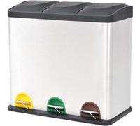 vidaXL Poubelle à pédale recy en acier inoxydable 54 L