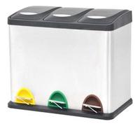 vidaXL Poubelle à pédale recy en acier inoxydable 24 L