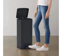 vidaXL Poubelle à pédale - 30L - Noir