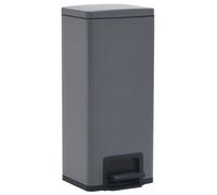 vidaXL Poubelle à pédale anti-traces de doigts 30 L gris inox