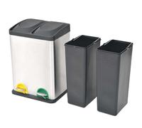 vidaXL Poubelle à pédale recy en acier inoxydable 36 L