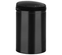 vidaXL Poubelle automatique à capteur 30 L acier carbone noir