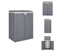 vidaXL Poubelle avec 2 couvercles, gris, 65x45x88 cm, en PP - Conteneurs à déchets et poubelles