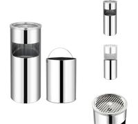 vidaXL Poubelle avec cendrier Hotel 30 L Inox - Poubelles & poubelles