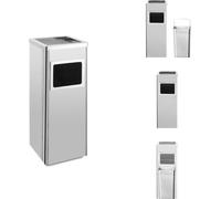 vidaXL Poubelle avec cendrier Hotel 36 L inox - Poubelles & poubelles