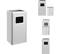 vidaXL Poubelle avec cendrier Hotel 45 L inox - Poubelles & poubelles