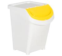 vidaXL Poubelle avec couvercles 3 pcs Empilable Blanc PP 120 L