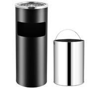 vidaXL Poubelle cendrier - 30L - Noir
