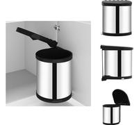 vidaXL Poubelle de cuisine encastrable inox 12 L - Poubelles & poubelles