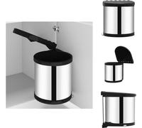 vidaXL Poubelle de cuisine encastrable inox 8 L - Poubelles & poubelles