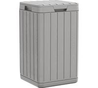 vidaXL Poubelle d'extérieur 38x38x65 cm en PP Gris
