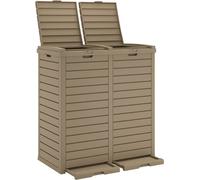vidaXL Poubelle d'extérieur marron clair 78x41x86 cm Polypropylène