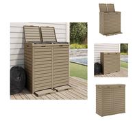 vidaXL Poubelle Outdoor brun clair 78x41x86 cm Polypropylène - Poubelles & Conteneurs à déchets