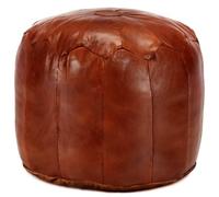 Vidaxl Pouf 40 X 35 Cm Brun Roux Cuir Véritable De Chèvre Marron
