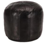 vidaXL Pouf 40x35 cm Cuir Noir