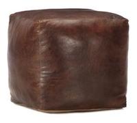 Pouf 40 X 40 X 40 Cm Marron Foncé Cuir Véritable De Chèvre - Vidaxl Marron