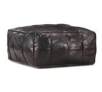 vidaXL Pouf 60x60x30 cm cuir de chèvre véritable noir248134 Noir G