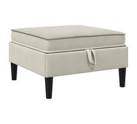 vidaXL Pouf avec Rangement Avoine Velours, Rangement spacieux, canapé ergonomique, design moderne, mobilier rembourré, assise douce, mousse confortable