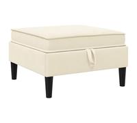 vidaXL Pouf avec Rangement Crème Velours, Rangement spacieux, canapé ergonomique, design moderne, mobilier rembourré, assise douce, mousse confortable
