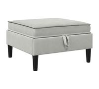 vidaXL Pouf avec Rangement Gris clair Velours, Rangement spacieux, canapé ergonomique, design moderne, mobilier rembourré, assise douce, mousse confortable
