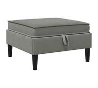 vidaXL Pouf avec Rangement Gris foncé Velours, Rangement spacieux, canapé ergonomique, design moderne, mobilier rembourré, assise douce, mousse confortable