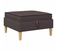 vidaXL Pouf avec Rangement Marron foncé Tissu, Pouf de salon, design rectangulaire moderne, rangement spacieux, utilisation polyvalente et confort ergonomique