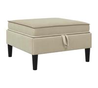 vidaXL Pouf avec Rangement Sable Velours, Rangement spacieux, canapé ergonomique, design moderne, mobilier rembourré, assise douce, mousse confortable