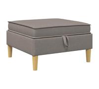 vidaXL Pouf avec Rangement Taupe Tissu, Pouf de salon, design rectangulaire moderne, rangement spacieux, utilisation polyvalente et confort ergonomique