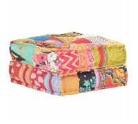 vidaXL Pouf Coussin de Canapé de Salon Canapé Modulable de Salle de Séjour Repose-Pied de Salle de Séjour Maison Intérieur 60x70x36 cm Patchwork Tissu