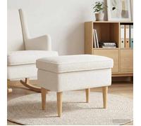 vidaXL Pouf Crème 55 x 35 x 41 cm Bouclé 42030003