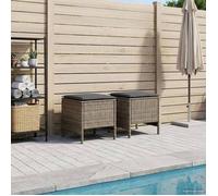 vidaXL Pouf de Jardin 2 Pièce Gris et Gris foncé 38 x 38 x 45 cm 42025385