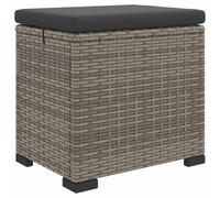 vidaXL Pouf de jardin avec coussin 40 x 30 x 40 cm, Pouf de jardin rectangulaire moderne, design en rotin, coussin extérieur, résistant aux intempéries