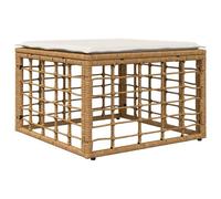 Vidaxl Pouf De Jardin Avec Coussin Naturel 55 X 55 X 37 Cm Polyrotin