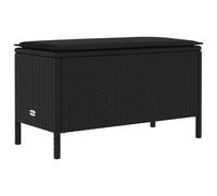 Vidaxl Pouf De Jardin Avec Oreiller Noir 80 X 38 X 45 Cm Rotin Pe