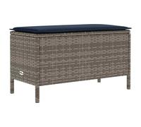 vidaXL Pouf de Jardin Gris et bleu marine 80 x 38 x 42 cm Rotin PE, Pouf de jardin moderne, siège d'extérieur polyvalent, ottoman en rotin, déco intérieure, solution mobilier minimaliste