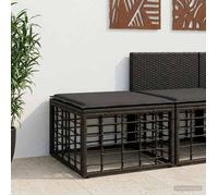 vidaXL Pouf de Jardin Noir polyrotin, Canapé de jardin rustique, résistant aux intempéries, modulable, idéal pour se détendre, design convertible