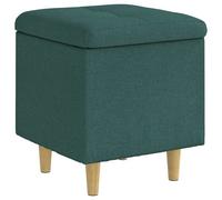 vidaXL Pouf de rangement avec coussin Vert foncé 40 x 40 x 45 cm tissu