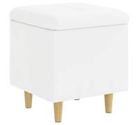 vidaXL Pouf de rangement Blanc 40 x 40 x 45 cm Simili cuir