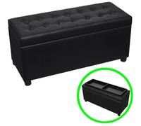 Pouf de rangement Cuir synthétique Noir
