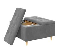 vidaXL Tabouret bouton avec coussin Gris foncé 80 x 80 x 45 cm Velours