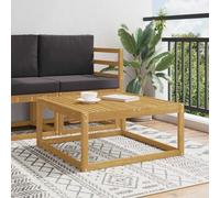 vidaXL Pouf d'Extérieur Bois d'Acacia Massif Blanc 79 x 79 x 37 cm