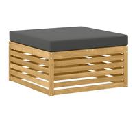 vidaXL Pouf d'Extérieur Bois d'Acacia Massif Blanc, Mobilier de balcon élégant, moderne pour le jardin, résistant aux intempéries, facile à nettoyer, design modulable