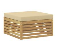 vidaXL Pouf d'Extérieur Bois d'Acacia Massif Blanc, Mobilier de balcon élégant, moderne pour le jardin, résistant aux intempéries, facile à nettoyer, design modulable