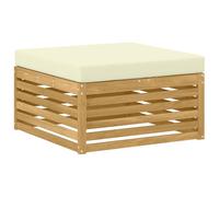 vidaXL Pouf d'Extérieur Bois d'Acacia Massif Blanc, Mobilier de balcon élégant, moderne pour le jardin, résistant aux intempéries, facile à nettoyer, design modulable